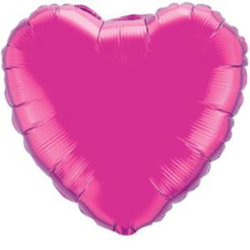 4" Magenta Heart Mylar Balloon.