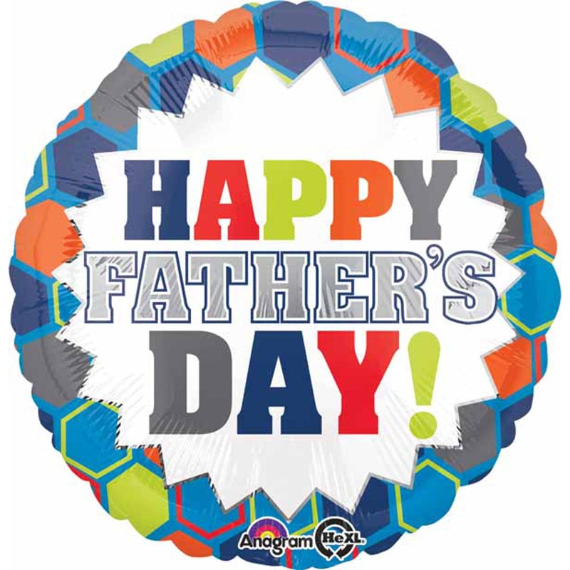 Happy Fathers Day Burst 18" Foil Balloon (5/Pk)