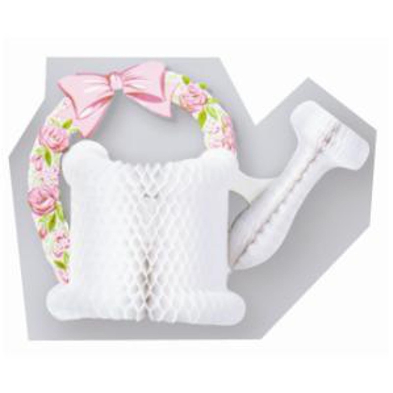 Pink Watering Can Center Piece - 1 Pack