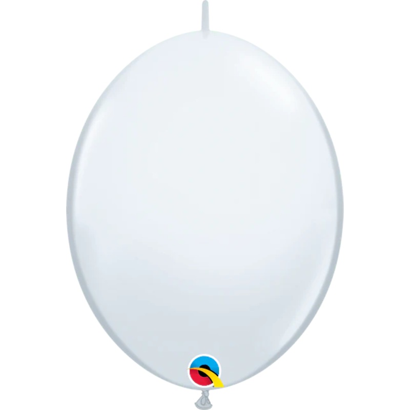 Qualatex QuickLink 6" White Latex Balloons (50/Pk)