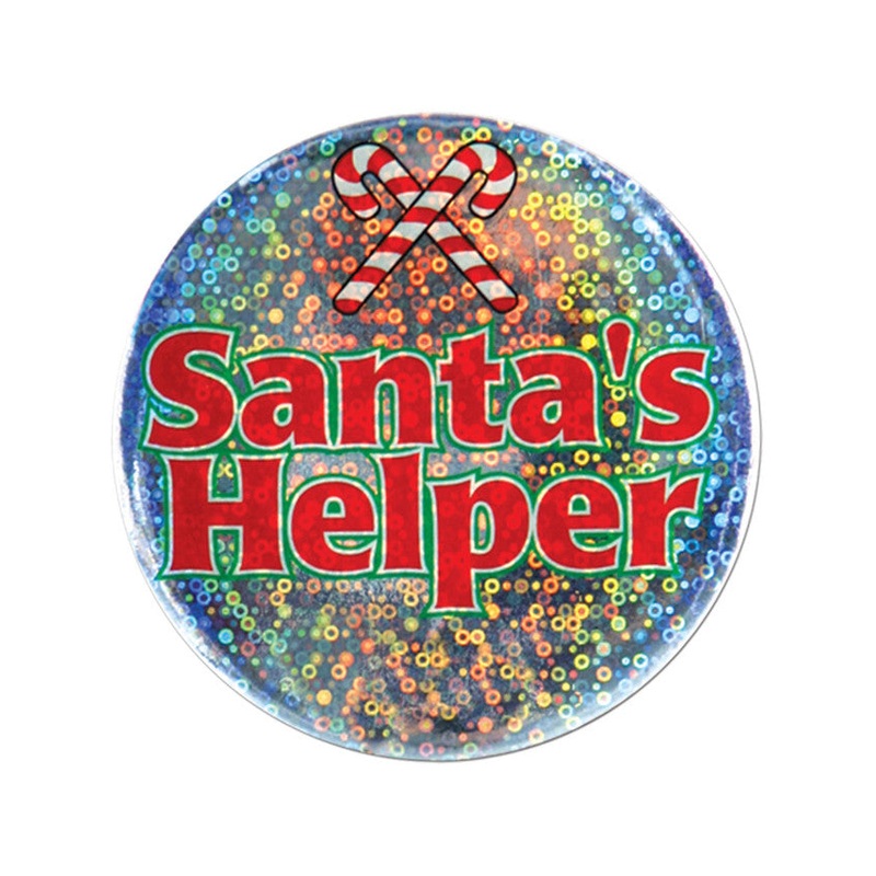 Santa's Helper 3.5" Button Spread Festive Joy (3/Pk)