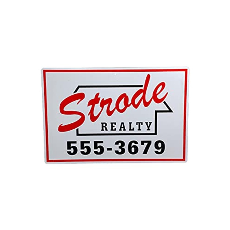 Strode Realty Halloween Metal Sign - Vintage Trick Or Treat Design