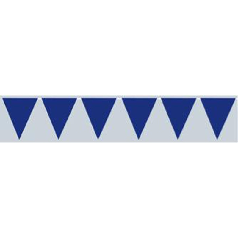 Vibrant Blue Pennant Banner 11" x 12' Hanging Decoration (3/Pk)