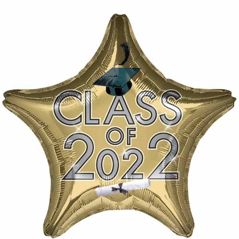 18" Class of 2022 Gold Foil Balloon (5/Pk)