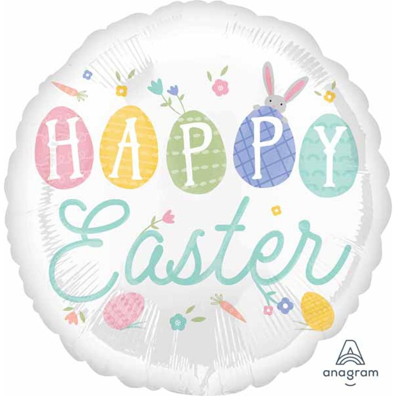 18 Inch Pastel Happy Easter HX Foil Balloon (5/Pk)