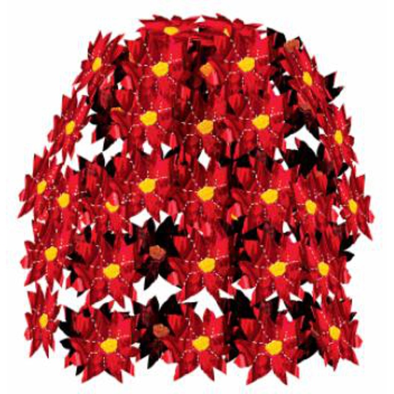24" Poinsettia Cascade Decoration (1/Pk)