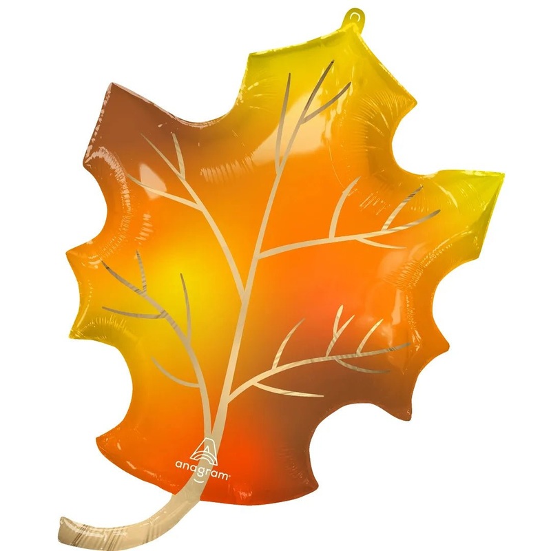 34" Satin Infused Fall Leaf SuperShape Foil Balloon (3/Pk)