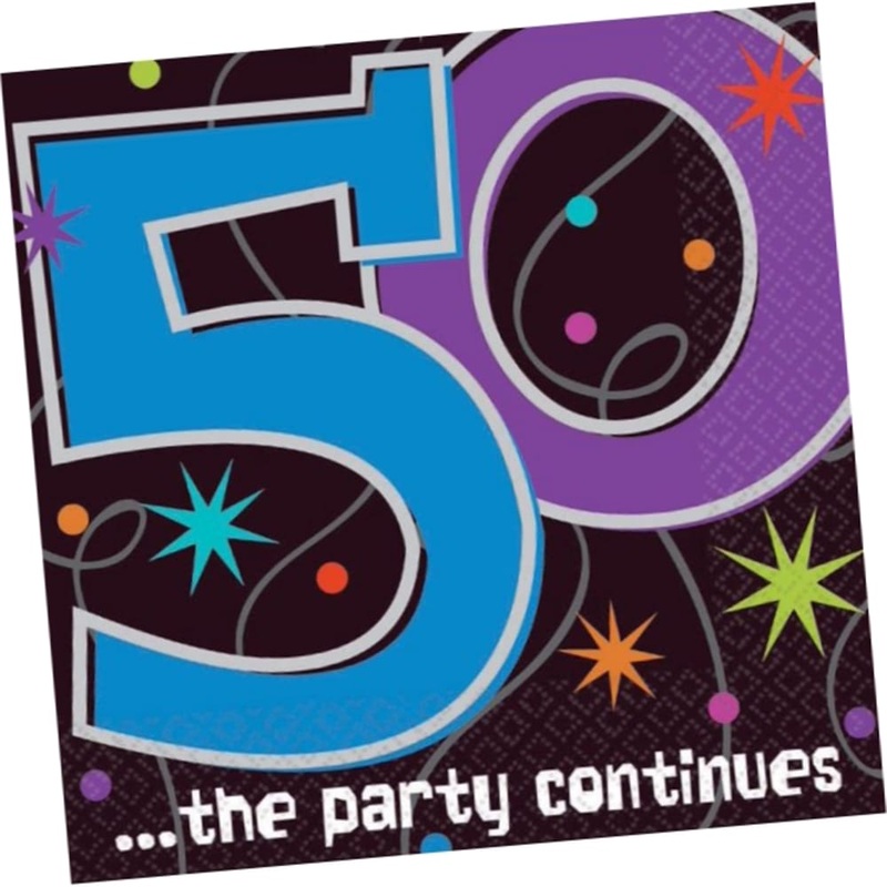 50th Birthday Lunch Napkins: The Party Continues (48/Pk)