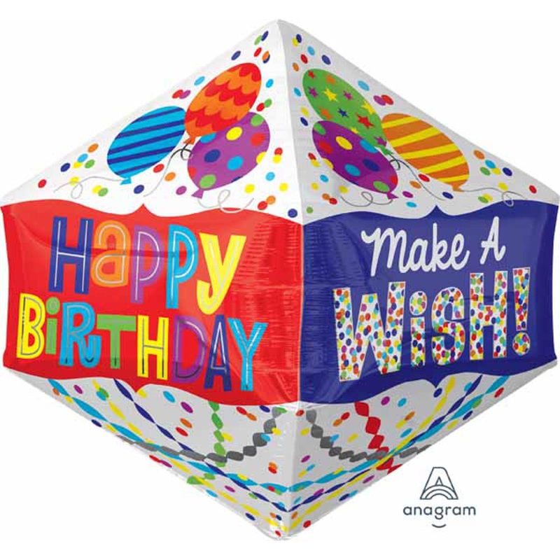 Anagram's 18" Anglez Happy Birthday Make A Wish Foil Balloon (3/Pk)