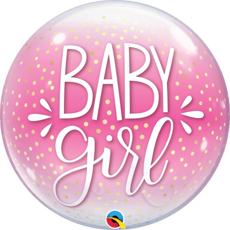 "Baby Girl Confetti Pink Bubbles - 22 Inch"