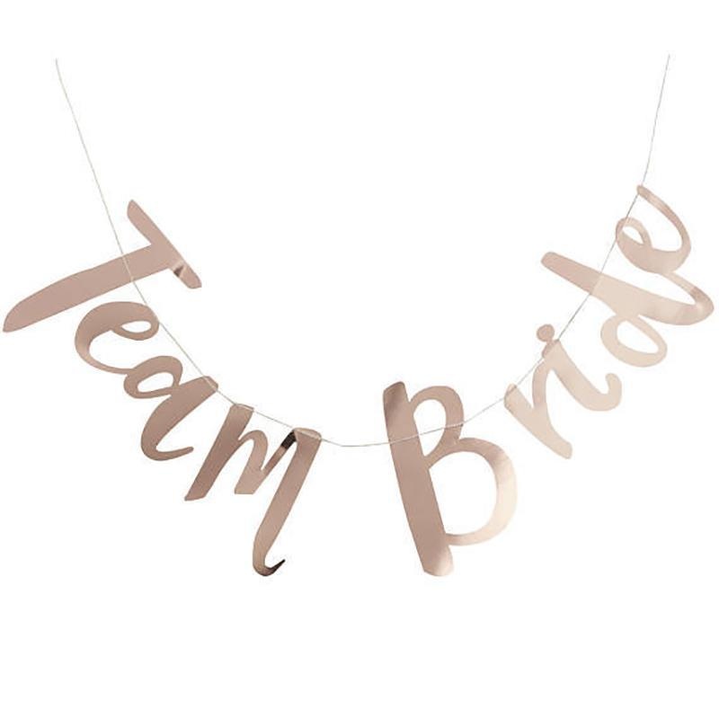 Bridal Shower "Team Bride" Banner - Rose Gold