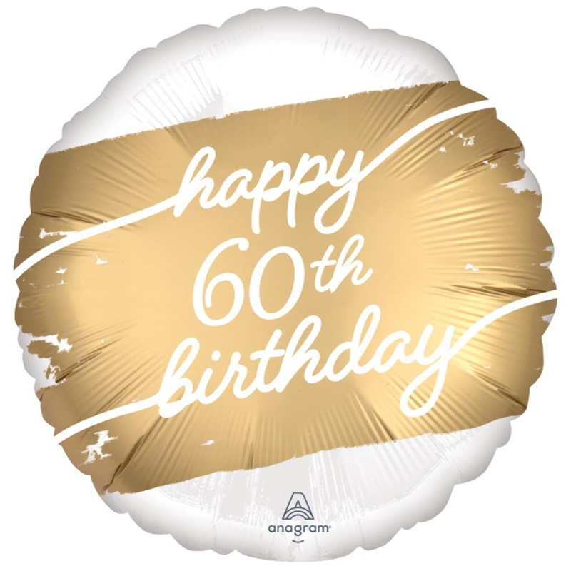 Golden Age Celebration Happy 60th Birthday Foil Balloon (5/Pk)