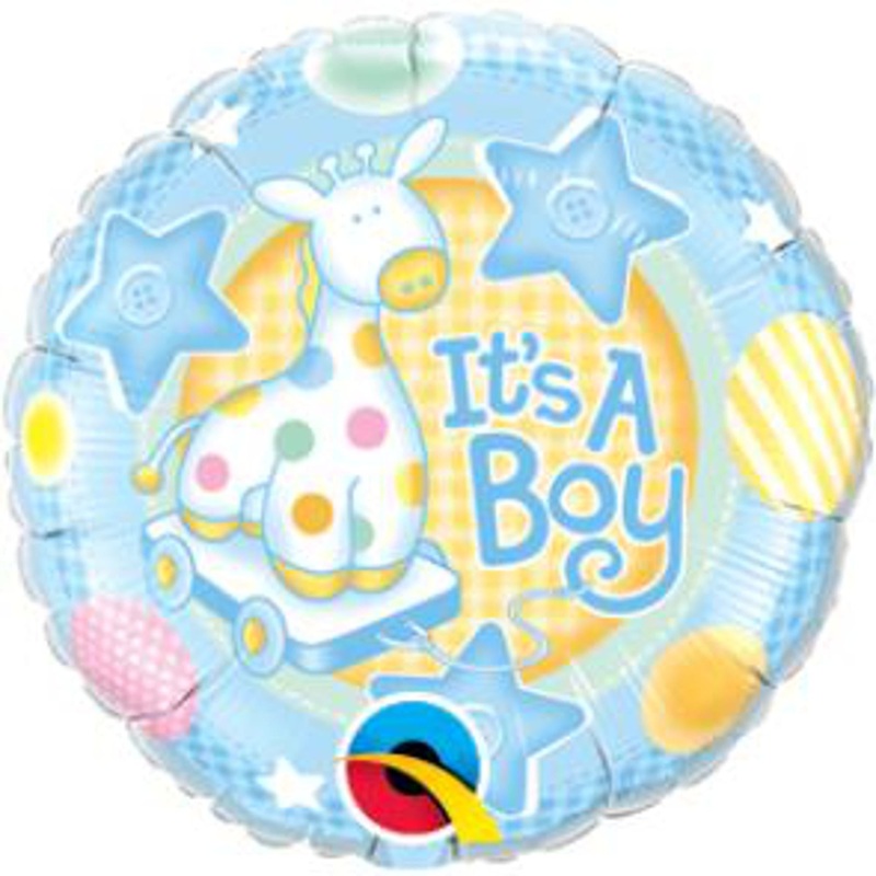 "It'S A Boy Soft Giraffe 9" Flat Toy"