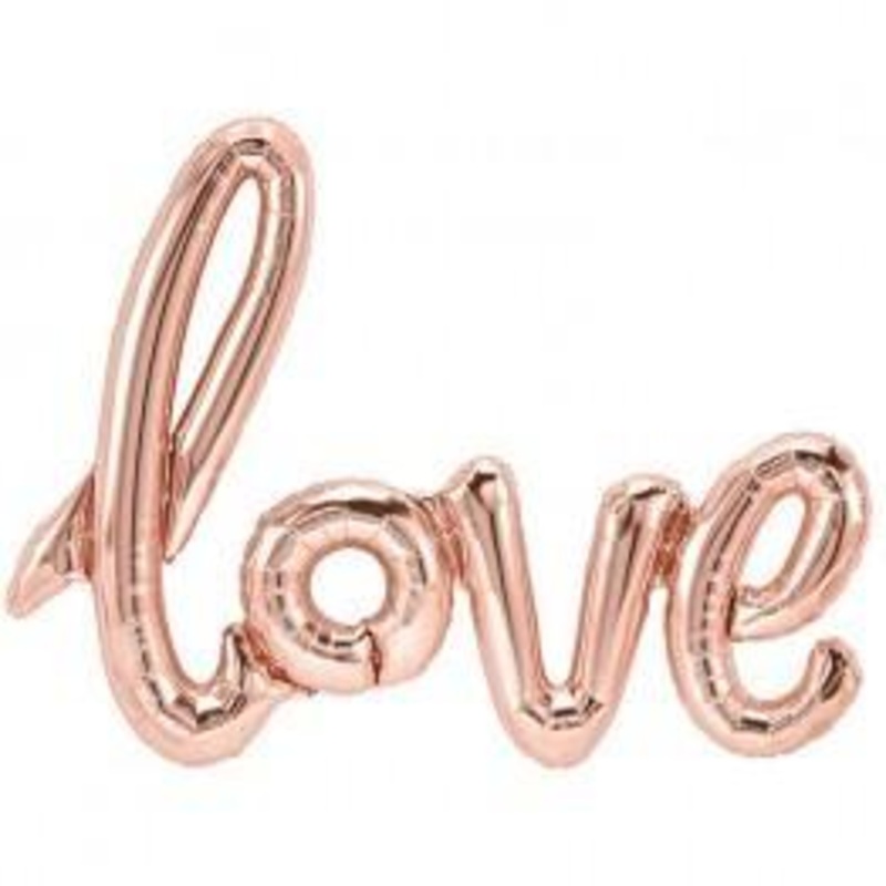 Love Script Rose Gold Foil Balloon