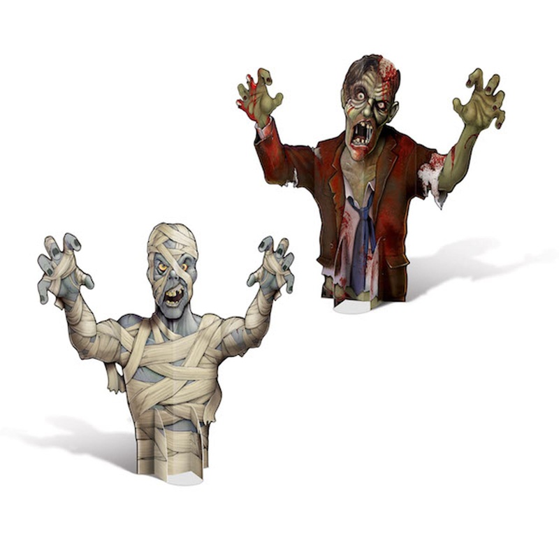 Spooky 3-D Mummy & Zombie Centerpieces