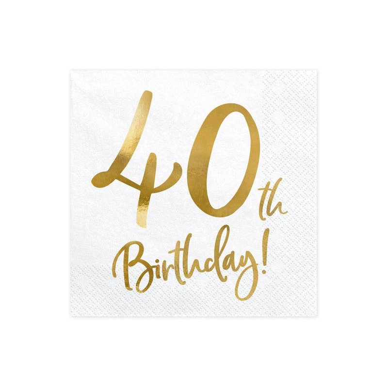 40th Birthday Party Napkins- 20pk