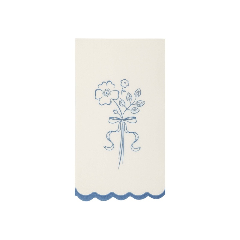 Blue Floral Paper Dinner Napkins - 24 pack