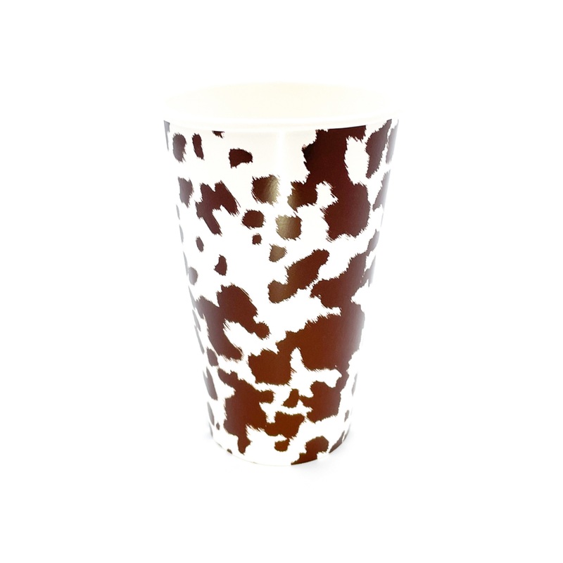 Brown Cowhide Cups 8pk.
