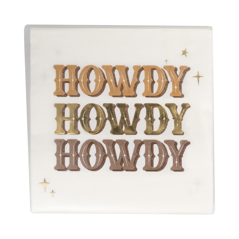 Cowboy Howdy Cocktail Napkin - 18 pk