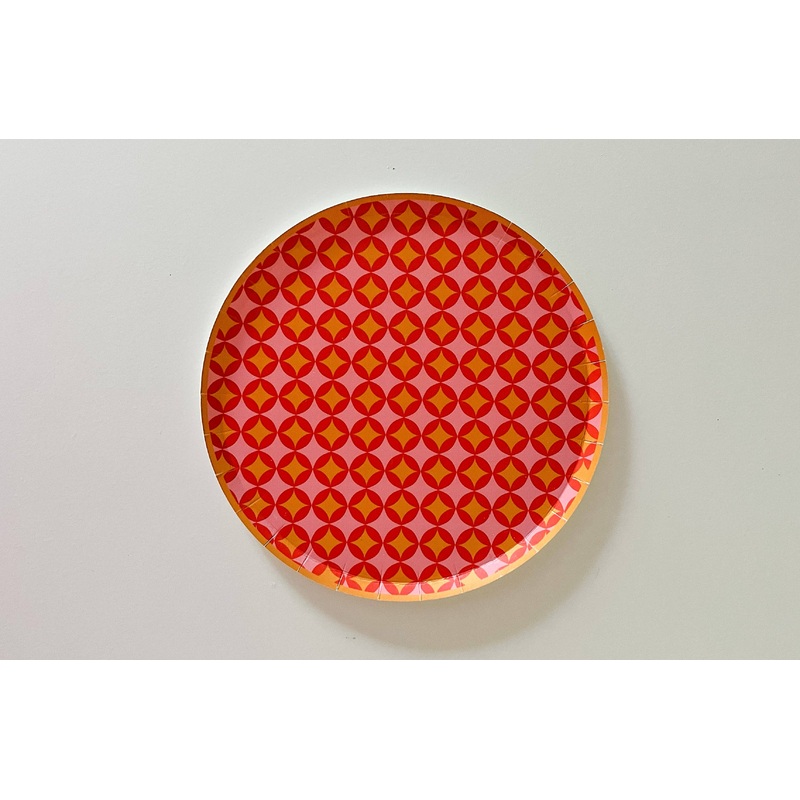 Groovy Retro Plate Small-8pk.