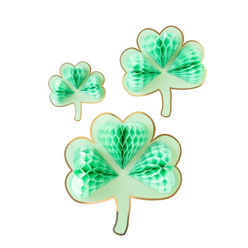 Hanging Shamrock Honeycomb 3pk.