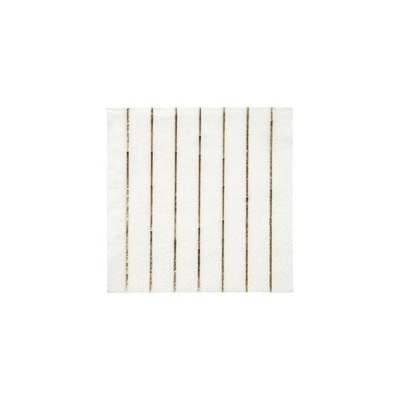 Meri Meri Gold Foil Striped Napkin Small - 16 Pack S1167