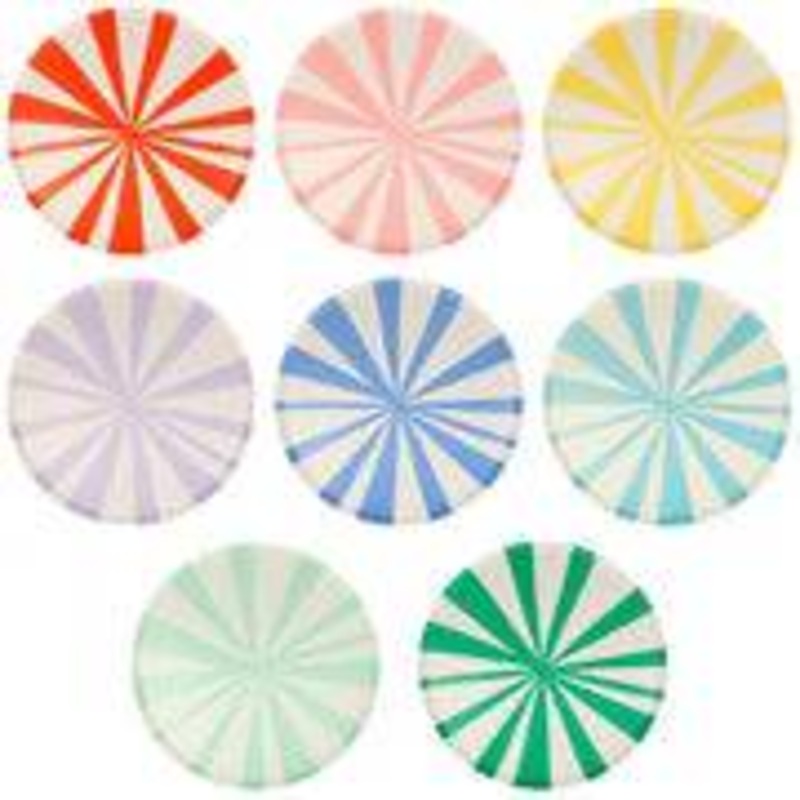 Meri Meri Mixed Stripe Dinner Plates (x 8)