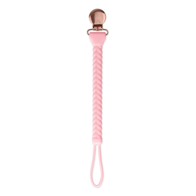 Pink Sweetie Strap Silicone One-Piece Pacifier Clips S3072