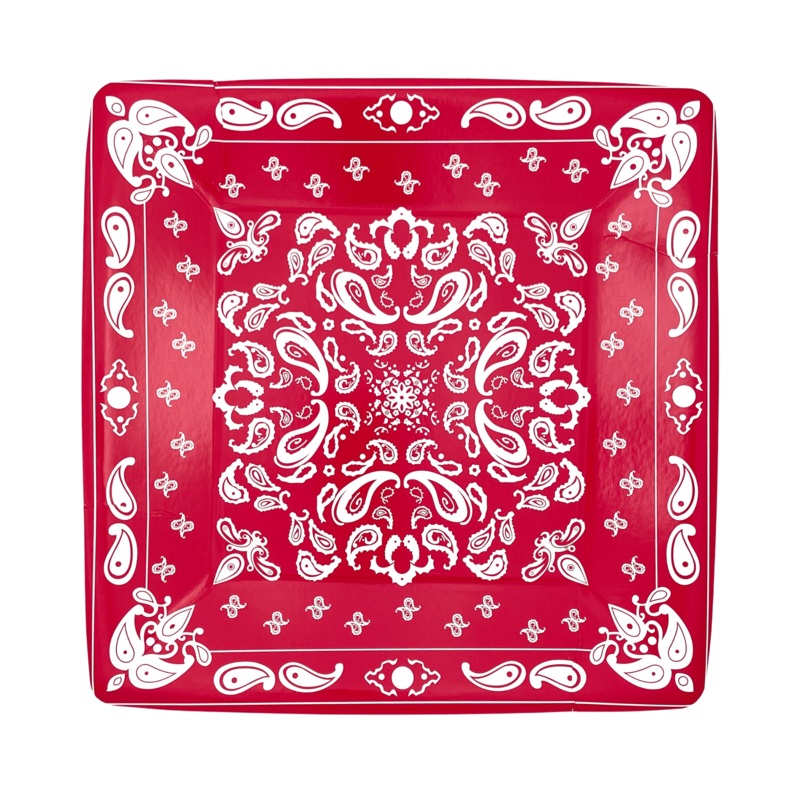 Red Bandana Dinner Plates-8pk. JN23 S8142