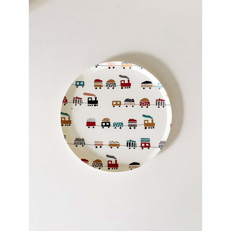 Train Plates Small 8pk