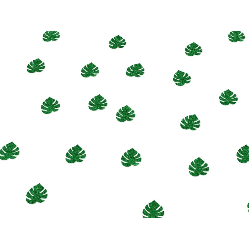 Tropical Theme Confetti Monstera Leaf Decorations