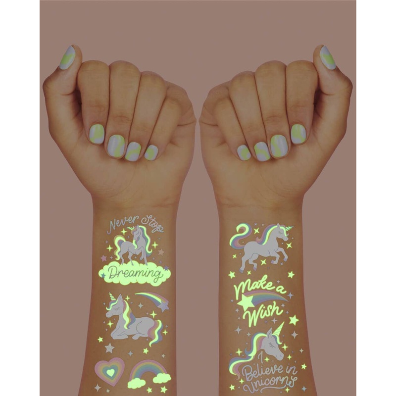 Unicorn Glo Temporary Tattoos-  46pk