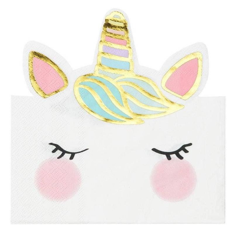 We Heart Unicorns Face Paper Party Napkins - Pack of 12 S1156