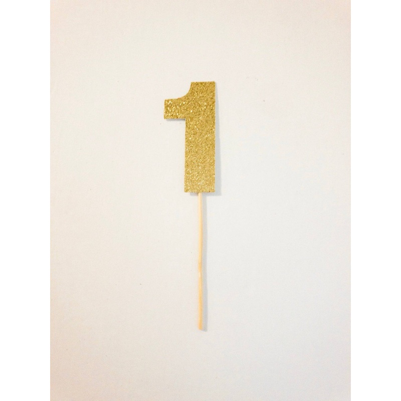 1 Glitter Cake Topper- 3"