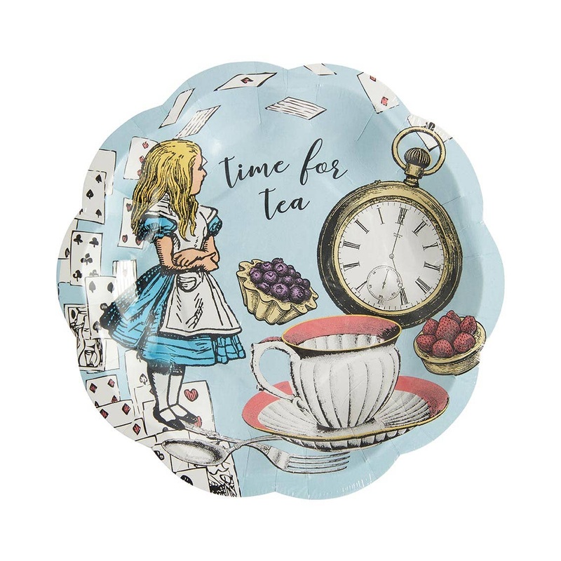 Alice in Wonderland Party Plates Small - 12 Pack