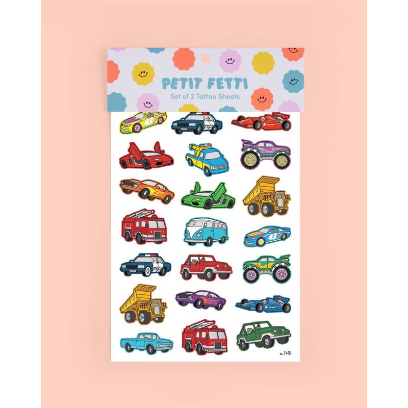 Cars Foil Kids Temporary Tattoos