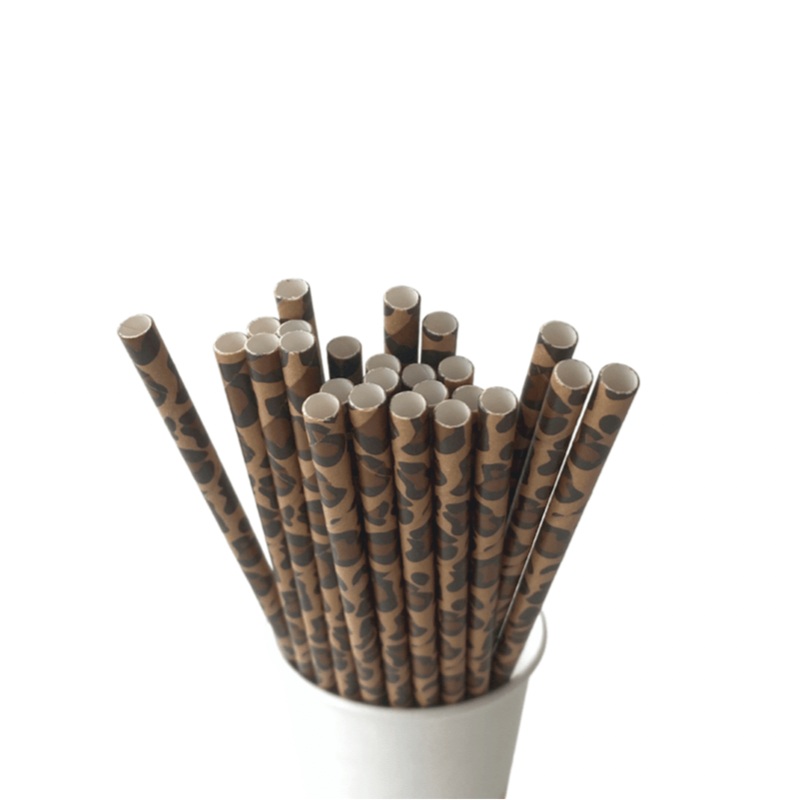 Cheetah Animal Print Eco Friendly Paper Straws