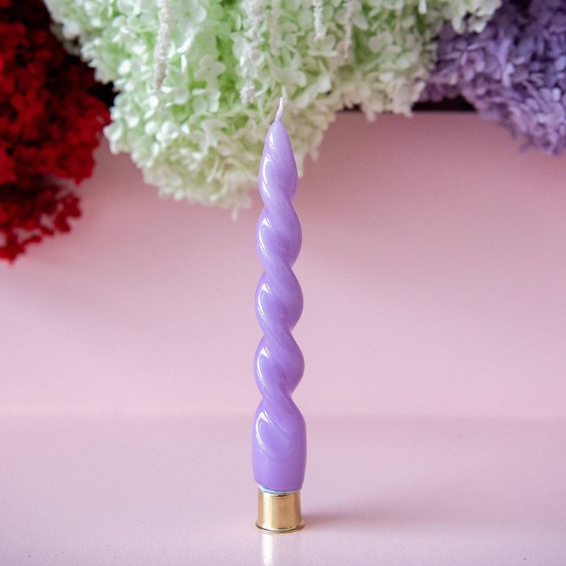 Chunky Swirl Candle - Lilac 2pk S3041