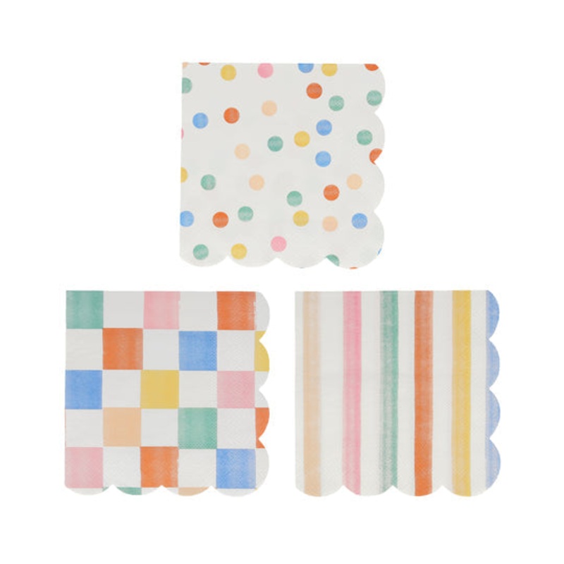 Colorful Pattern Party Napkins -Small 16pk