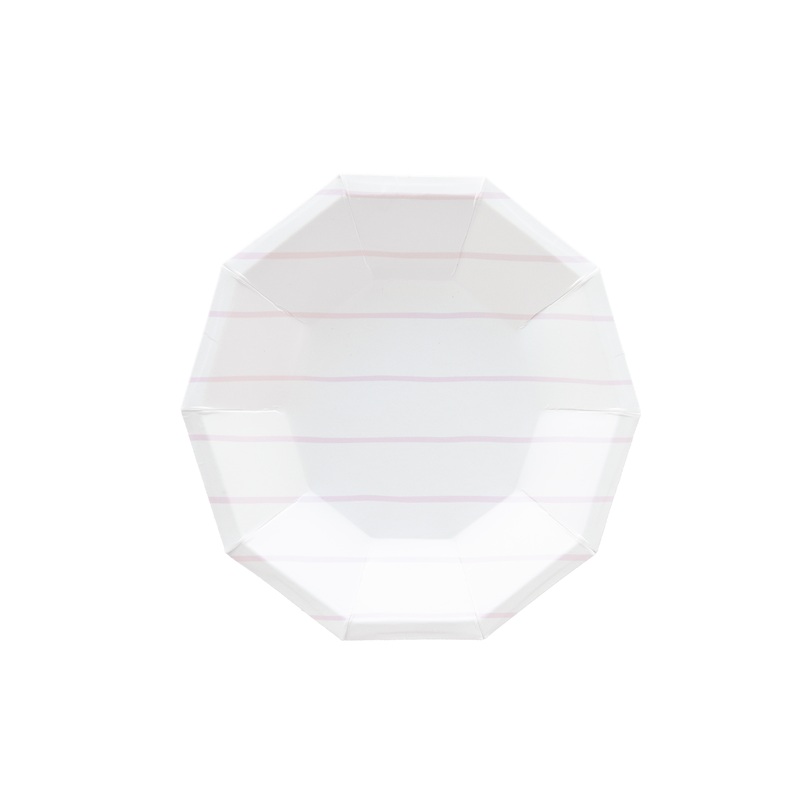 Frenchie Striped Lilac Plates Small- 8 Pk