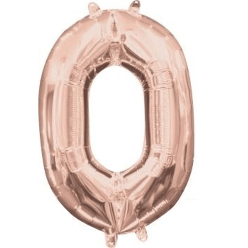 Rose Gold Number 0 Jumbo Foil Balloon
