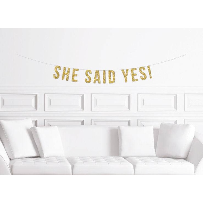 She Said Yes! Engagement Party Banner