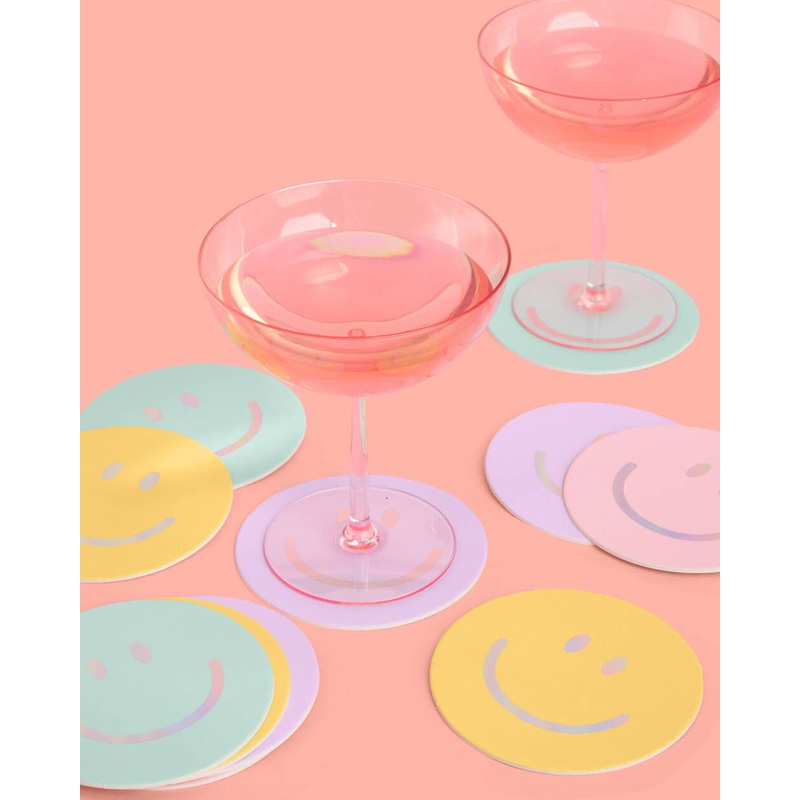 Smiley Paper Coasters -16pk S0168