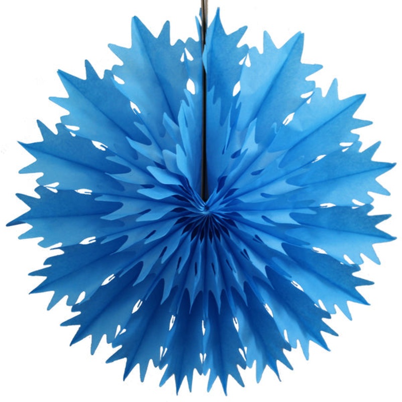 Snowflake Honeycomb 19" In Turquoise Blue