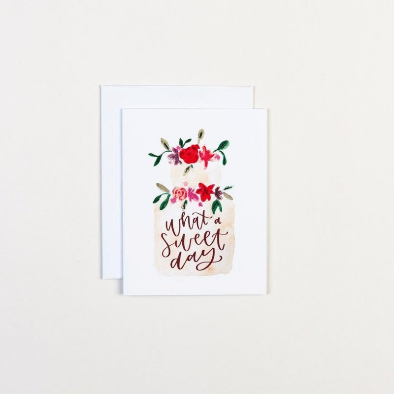 What A Sweet Day Greeting Card - Paper Heart Calligraphy