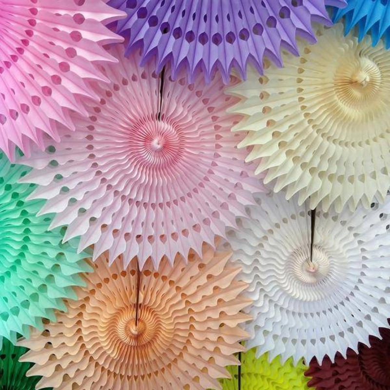 21" Tissue Paper Fans - Choose Your Color