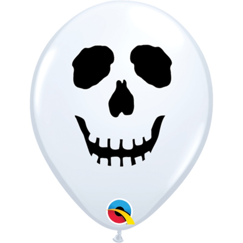 5" Skull Face Halloween Latex Balloon