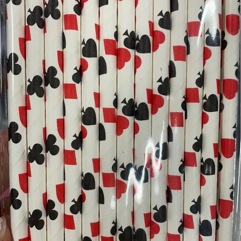 Casino Card Magician Paper Straws S5098