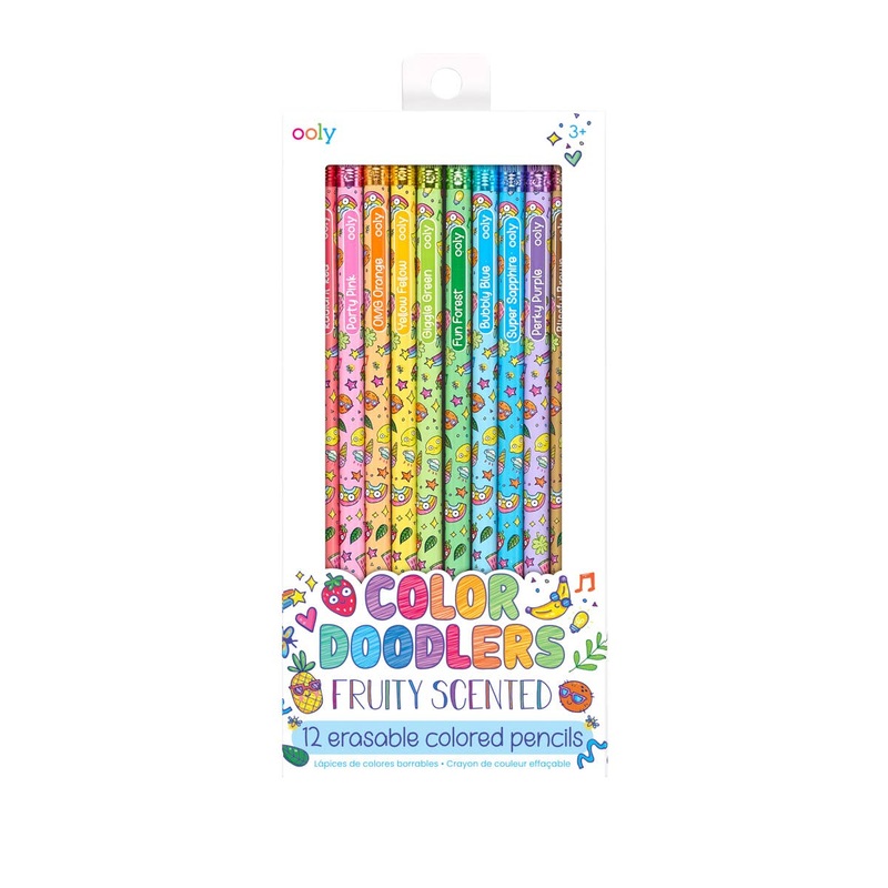 Color Doodlers Fruity Scented Erasable Color Pencils- 12pk. S0151