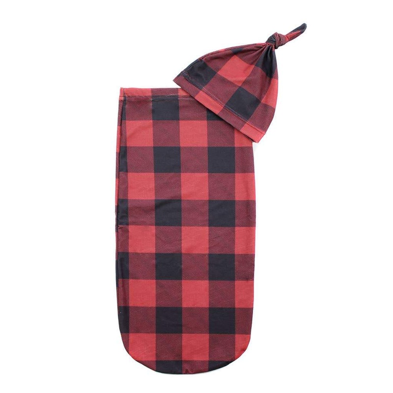Cutie Cocoon Matching Cocoon & Hat Set - Buffalo Plaid S2109